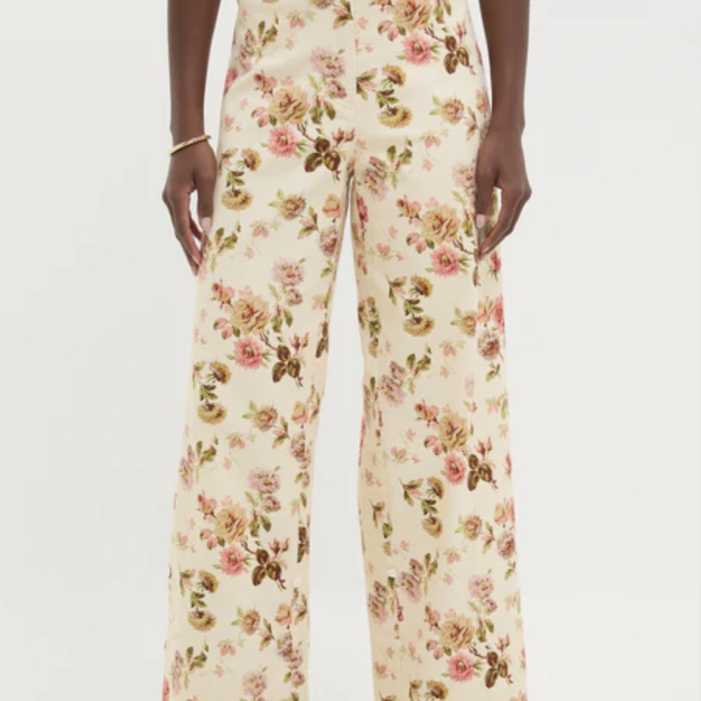 Tuckernuck Floral Cream Wide-Leg Pants